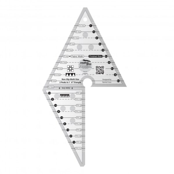 CGR 2 Peaks in 1 Triangle Quilt Ruler - CGR2P1