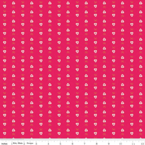 Mint for You Heartstrings Cranberry Sparkle Pink Quilter Cotton by Riley Blake