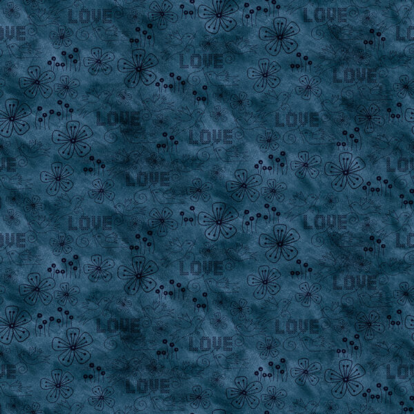 Stitchy Birds Love Blue