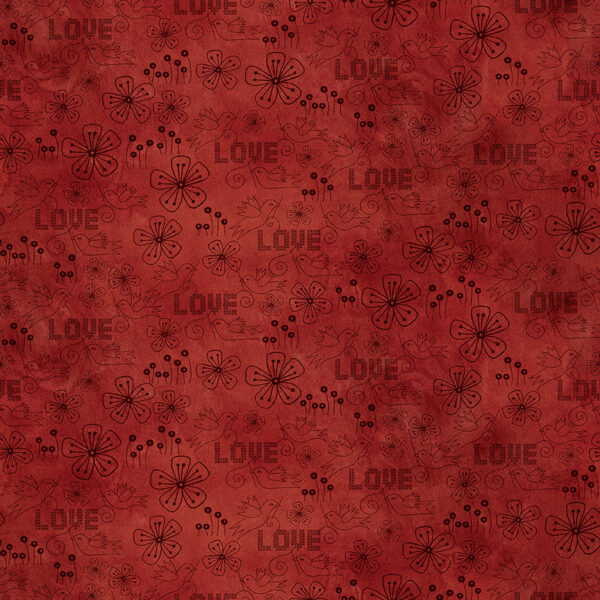 Stitchy Birds Love Red
